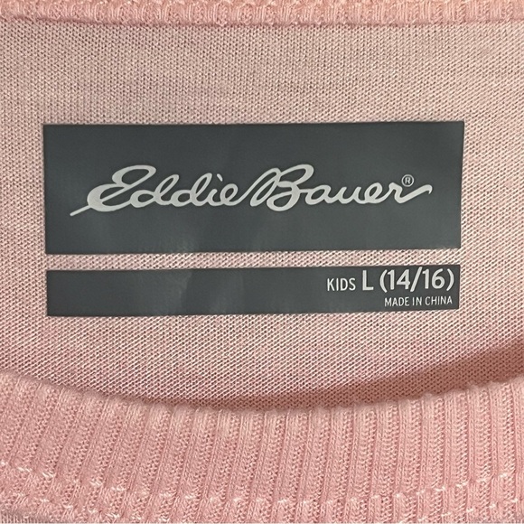 Girls Eddie Bauer Adventure waits Light Pink Pajama Top Shirt Bear Size Large 14 - Picture 9 of 9